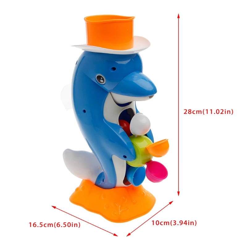 

HBB Cute Dolphin Bath Shower Wheel Toy Baby Kids Water Spraying Tool Bathroom Gift