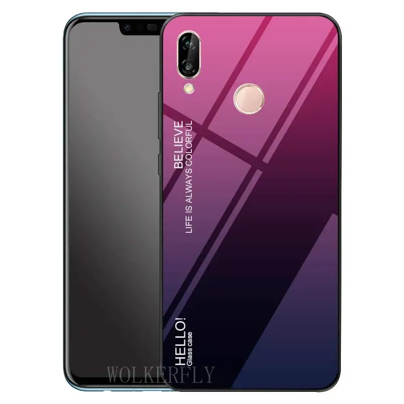 50 шт./лот чехол из закаленного стекла с градиентом для Huawei mate 20 P30 P20 pro 20X honor 9i 10 lite 8X