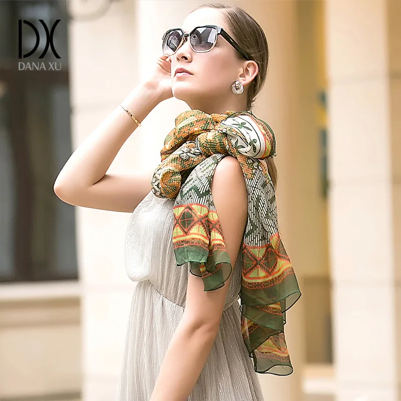 Модный тонкий шифоновый шелковый шарф аксессуары женские летние шарфы палантины