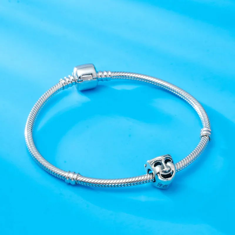 Подлинная улыбка и крик лицо очарование стерлингового серебра 925 античные миры