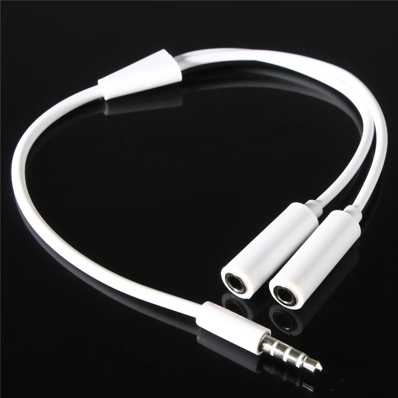 LEORY 3.5 mm Earphone Headset Headphone MP3 MP4 Audio Stereo Plug Y Splitter Cable Adapter Jack 1 Male to 2 Dual Female | Электроника