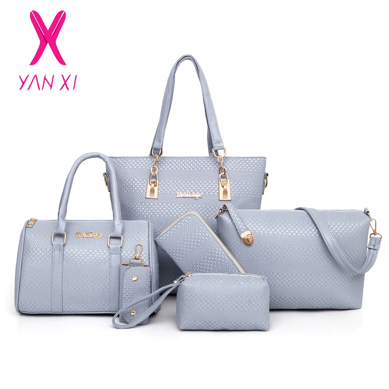 Набор из 6 предметов с тиснением хит продаж женские Сумки искусственной кожи