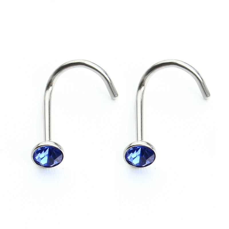 Fashion 20pcs/lot Stainless Steel Crystal Rhinestone Nose Studs Hooks Bar Pin Rings Body Piercing Jewelry For Women F3710 | Украшения и