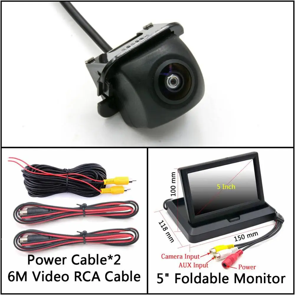 Cam N 5 inch Fold 175 градусов HD камера заднего вида для Toyota Camry Sedan 2007 2008 2009 2010 2011 2012 парковочный монитор - Название цвета: Cam N 5 inch Fold