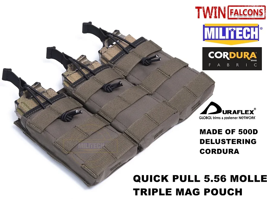 MILITECH TWINFALCONS TW Delustered первый-копье тройной 5,56 Открытый Топ Mag мешочек Военная переноска магазинная сумка Военная Боевая сумка для журналов - Цвет: Ranger Green
