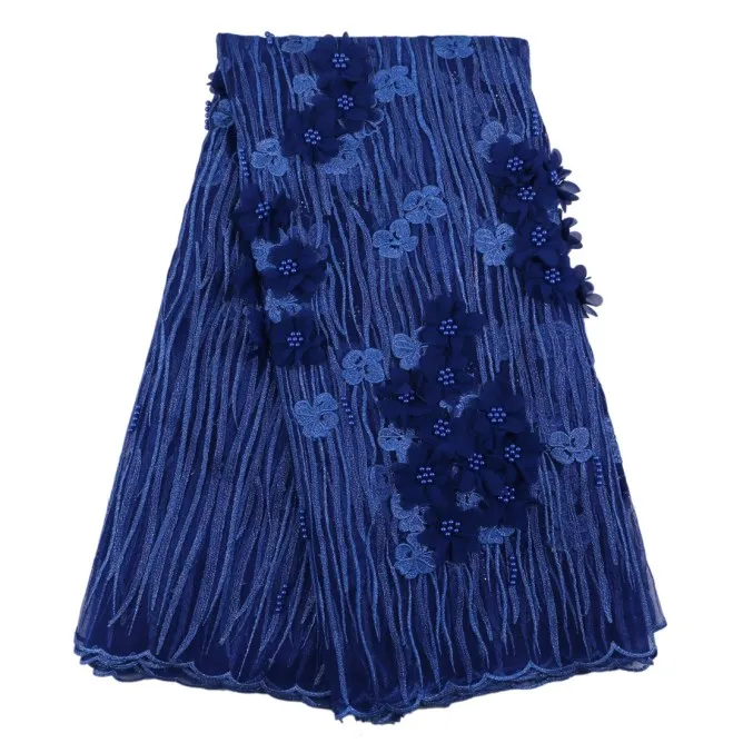 2017 Аппликация в нигерийском стиле французского фатина Кружево Ткань дриблинг