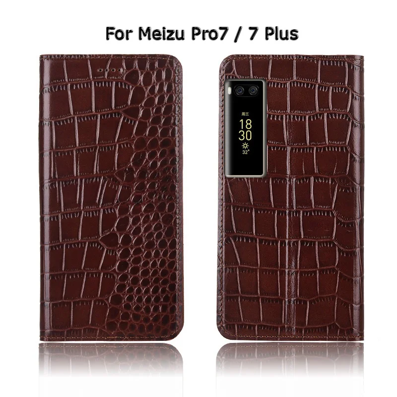 Для карт и узором «крокодиловая кожа» чехол для телефона чехол для Meizu Pro 6 7 Plus/Pro6 Pro7 плюс из натуральной яловой кожи флип-чехол для телефона сумка