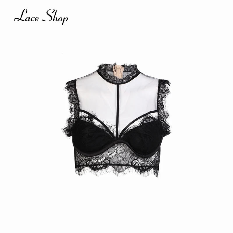 Кружево магазин 2017 Новая мода черные пикантные Push Up отделкой Bralettes