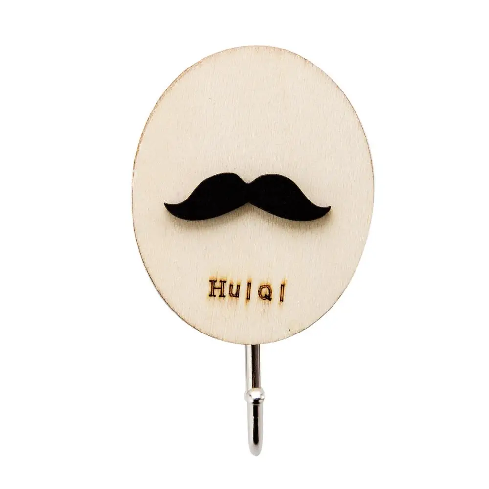 Mustache OTHERHOUSE деревянные вешалки с персонажами из мультфильмов держатель для ключей настенный крючок вешалка для одежды вешалка для полотенец крючки органайзер для украшения дома - Цвет: Mustache