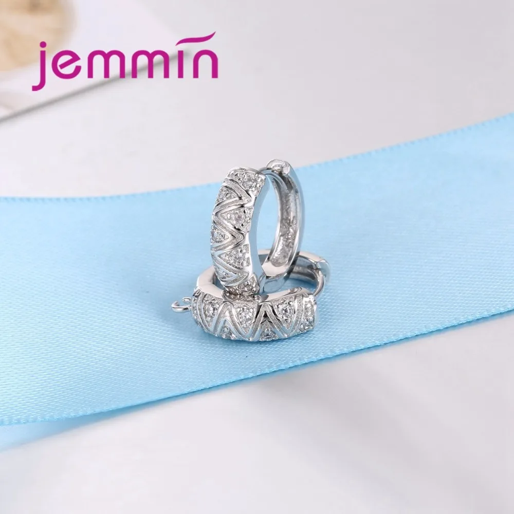 

High Quality 925 Sterling Silver Crystal DIY Earrings Components Geometirc Hoop Earrings for Women Jewelry 10PCS Sale