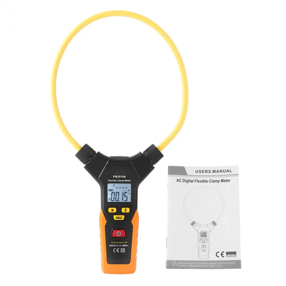 PEAKMETER гибкий клещи PM2019A/PM2019S Ручной Гибкий клещи 3000A мультиметр переменного тока
