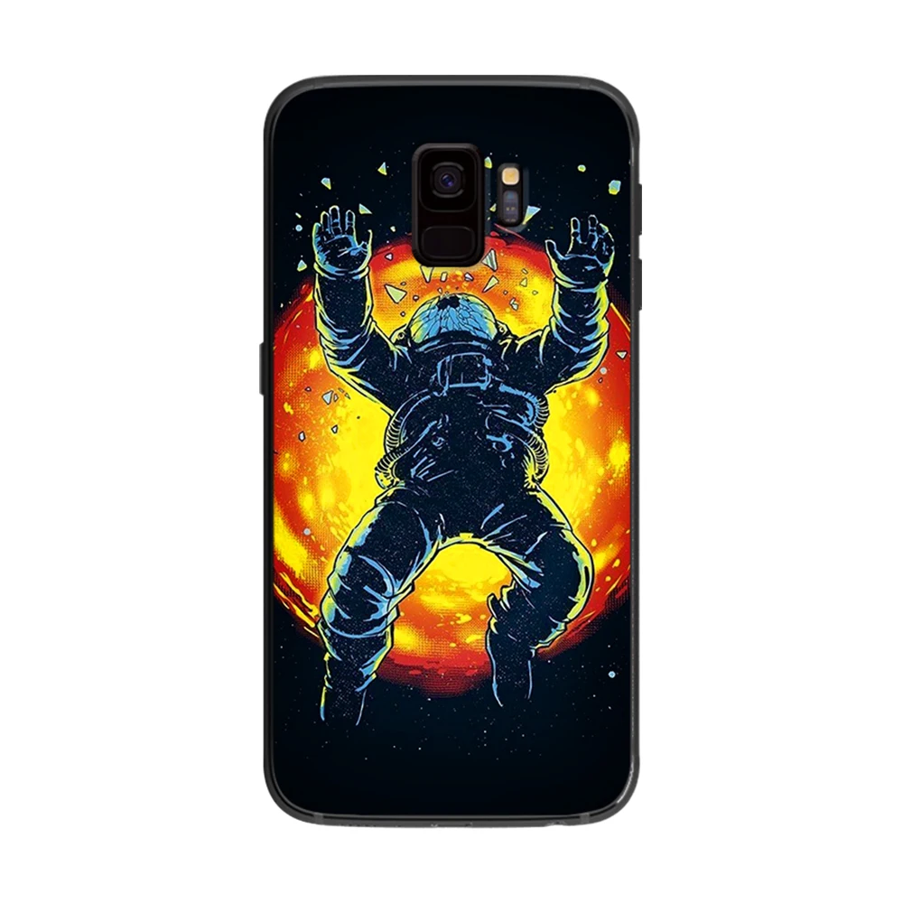 Чехол для телефона с изображением космонавта на Луне samsung Galaxy A5 A6 A7 A8 A9 2017 Plus M10 M20 M30