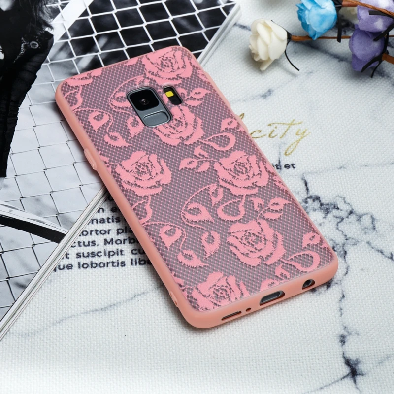 Милый прозрачный чехол с розовыми цветами для samsung Galaxy S10 S6 s7 edge S10e S9 S8 Plus A6 A8 A3 A5 A7 TPU+ PC задняя крышка