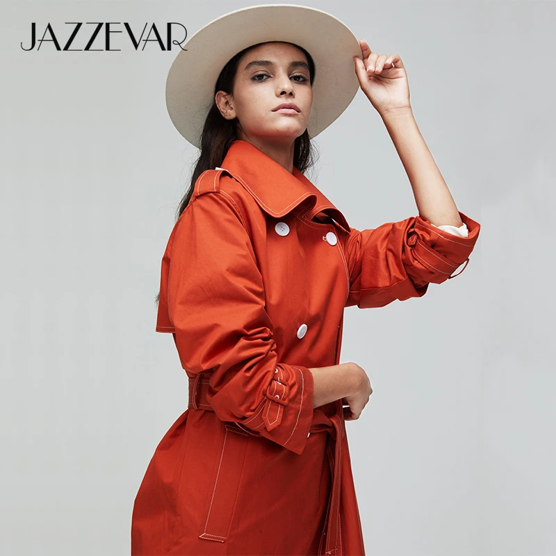 Новое поступление осеннее пальто JAZZEVAR2021 Женский Топ хлопковый двубортный