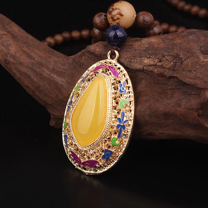 Искусственное ожерелье evade этническое ювелирное из искусственного воска эмаль