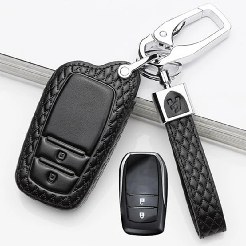 Чехол для ключей с кольцом цепочкой Toyota Chr Rav4 2018 Prado Crown Auris Avensis Prius Aygo Camry Aqua