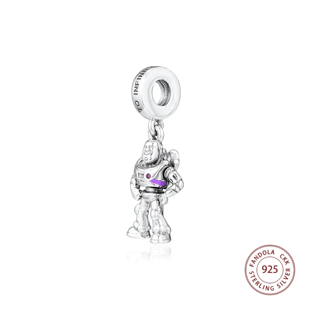 CKK 925 серебро Pixar, История игрушек, Базз Лайтер талисманы бусины Pandora браслет с брелоками ожерелье женщин DIY ювелирные изделия