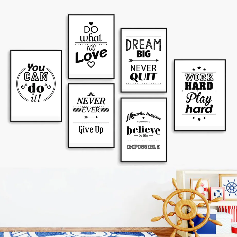Мотивационные цитаты Dream Love настенная живопись на холсте скандинавские плакаты и
