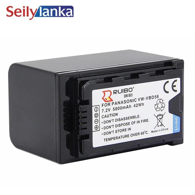 5800 мач для Panasonic VW VBD58 батарея VBD29 VBD78 AJ PX298 FC100MC камера 7.2в видеокамера|Цифровые