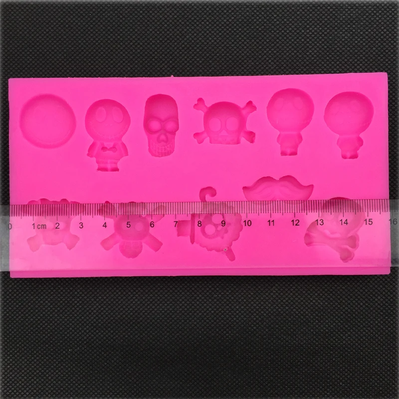 Halloween Skull Shape fondant cake silicone moulds chocolate jelly pastry candy Clay for decoration kitchen Baking tool FT-0185 | Дом и сад