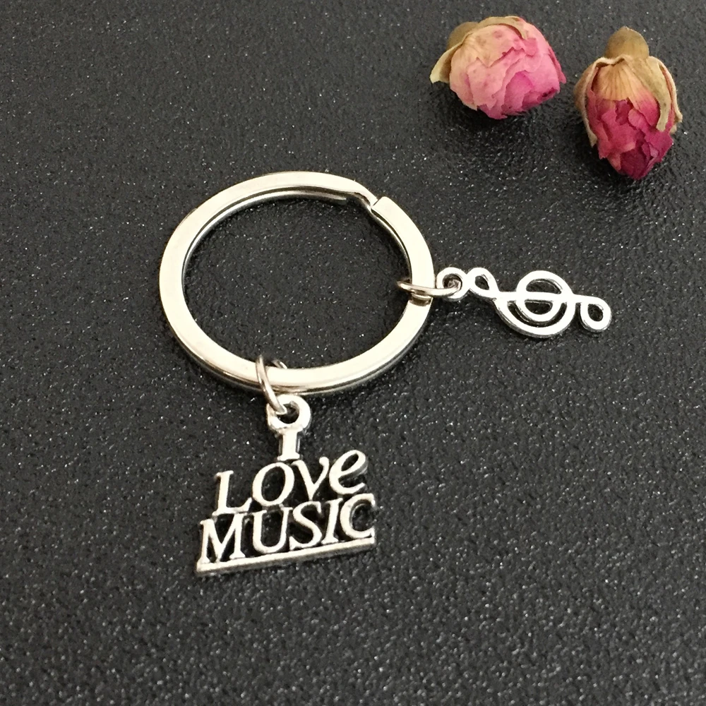Сделай Сам ювелирные изделия серебряного цвета I Love Music Скрипичный ключ
