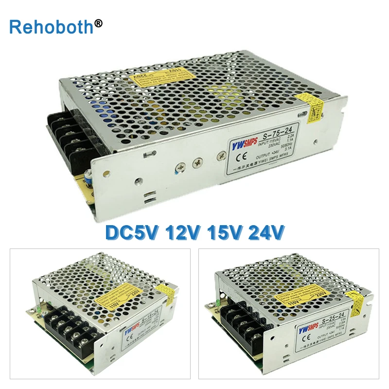 Импульсный источник питания DC5V, 12 В, 15 В, 24 В, трансформатор переменного тока DC-DC, преобразователь, импульсный источник питания, SMPS
