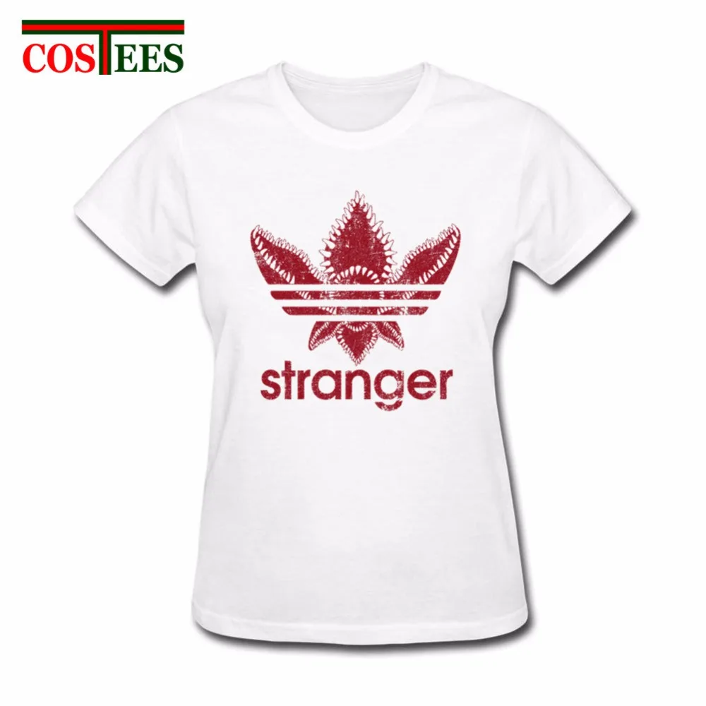 Женская Повседневная футболка Camisetas STRANGER THINGS Chompe monster badge для девочек|Футболки| |
