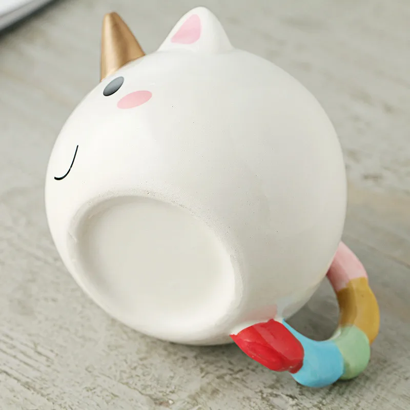 Hand-painted Cut Unicorn Cups Ceramic Cartoon Kids Mugs Coffee Milk Cup Office Home Breakfast Mug Christmas Gifts | Дом и сад