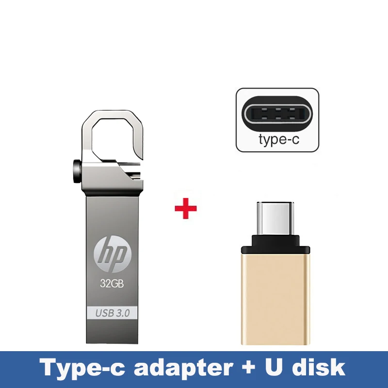 X750W 32G Typ-c Флэш-диск HP USB 32 ГБ Пользовательский логотип Металлический Pendrive Mini X750W Cle usb 3.0 32 ГБ Флеш-накопитель Bellek Memory Stick U Диск - Цвет: X750W 32G Typ-c