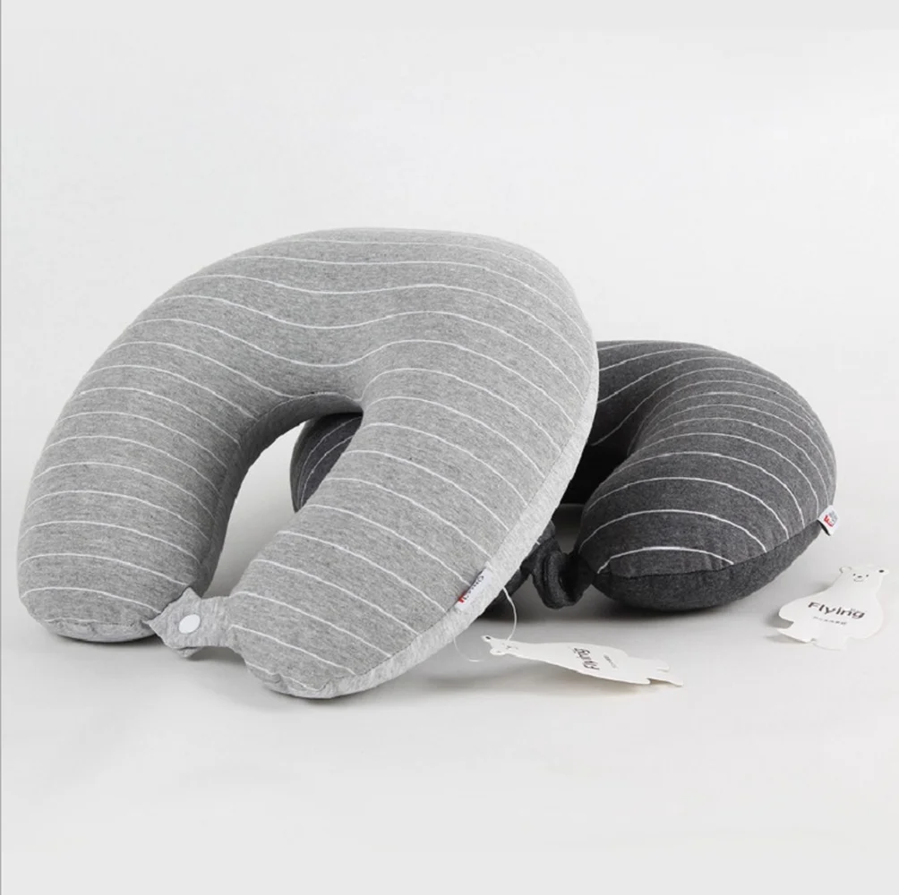 All Cotton Striped Jersey U pillow foam neck leisure travel | Дом и сад