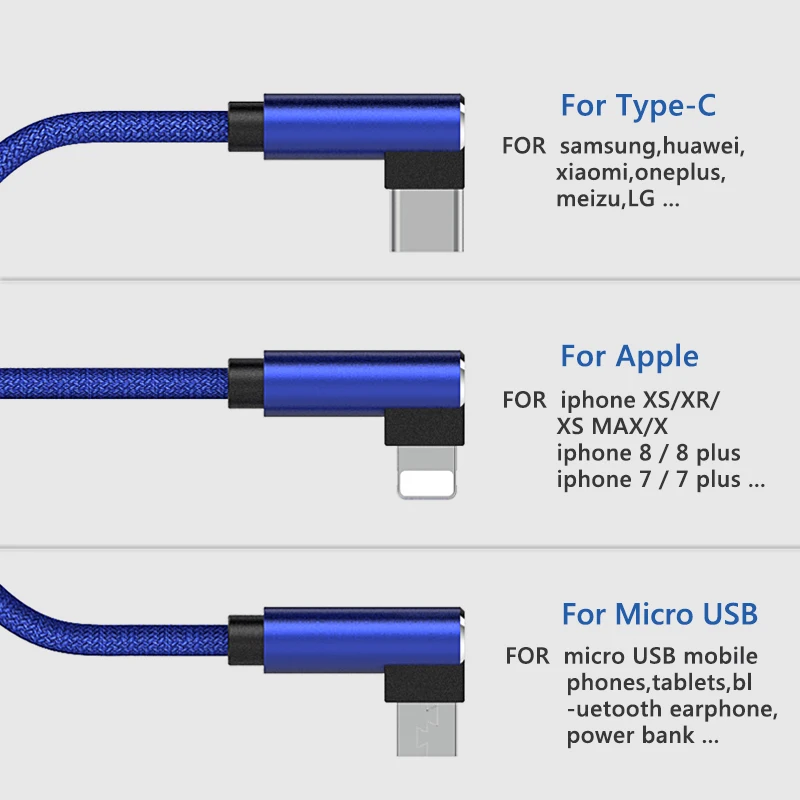 !ACCEZZ 3 in 1 Charging Sync Data Cable Lighting For iPhone XS Max XR Micro USB Type C Xiaomi Mi8 Samsung S10 Charger Cables | Мобильные