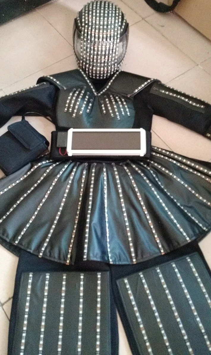 

The new stage luminescent clothes props LED seven color stilts skirt suit Nitrogirl Night Clubs