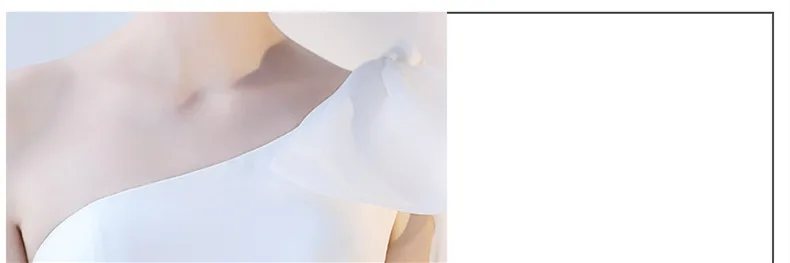 Женское вечернее платье Русалка Robe De Soriee белое элегантное на одно плечо с большим