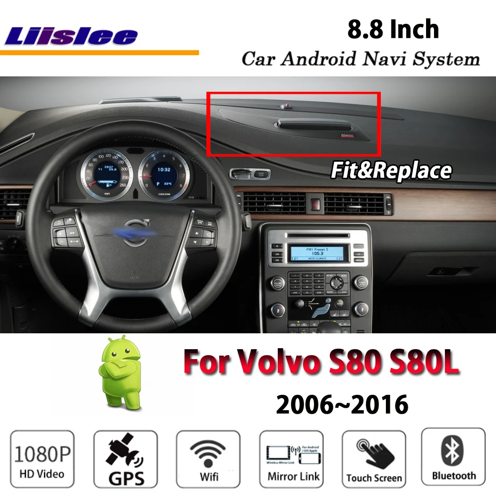 Liislee автомобильный Android мультимедиа для Volvo S80 S80L 2006~ Радио Видео Стерео Зеркало Ссылка Wifi gps карта Navi навигационная система