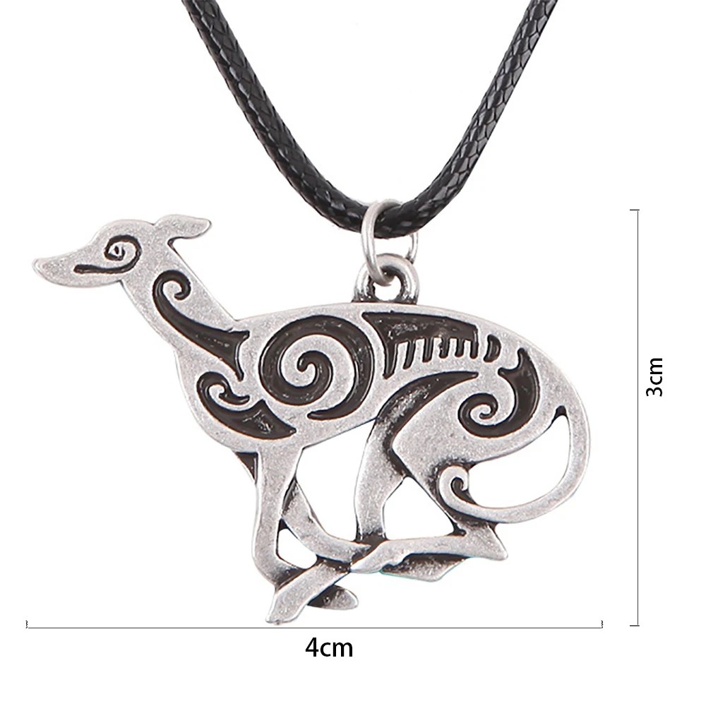 Бегущее серое ожерелье с подвеской в виде гончая итальянская собачья подвеска