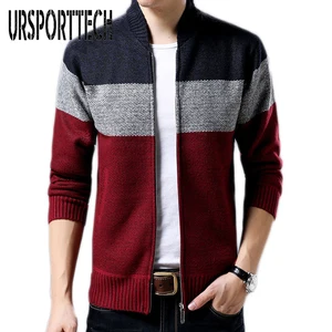 Модный свитер в уличном стиле URSPORTTECH, мужское пальто, Осень-зима 2020, теплый кашемировый шерстяной кардиган, куртки