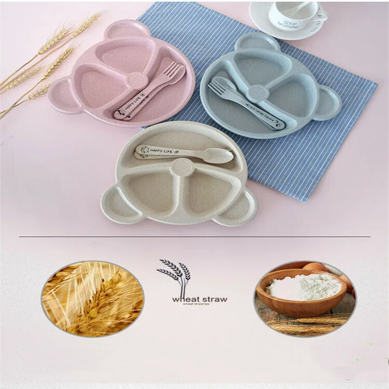 Поднос для еды тарелка миска кормления набор посуды с разделенными секциями