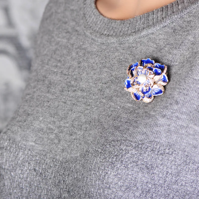 Роскошная эмалированная брошь Funmor цветок медные булавки для женщин и девушек