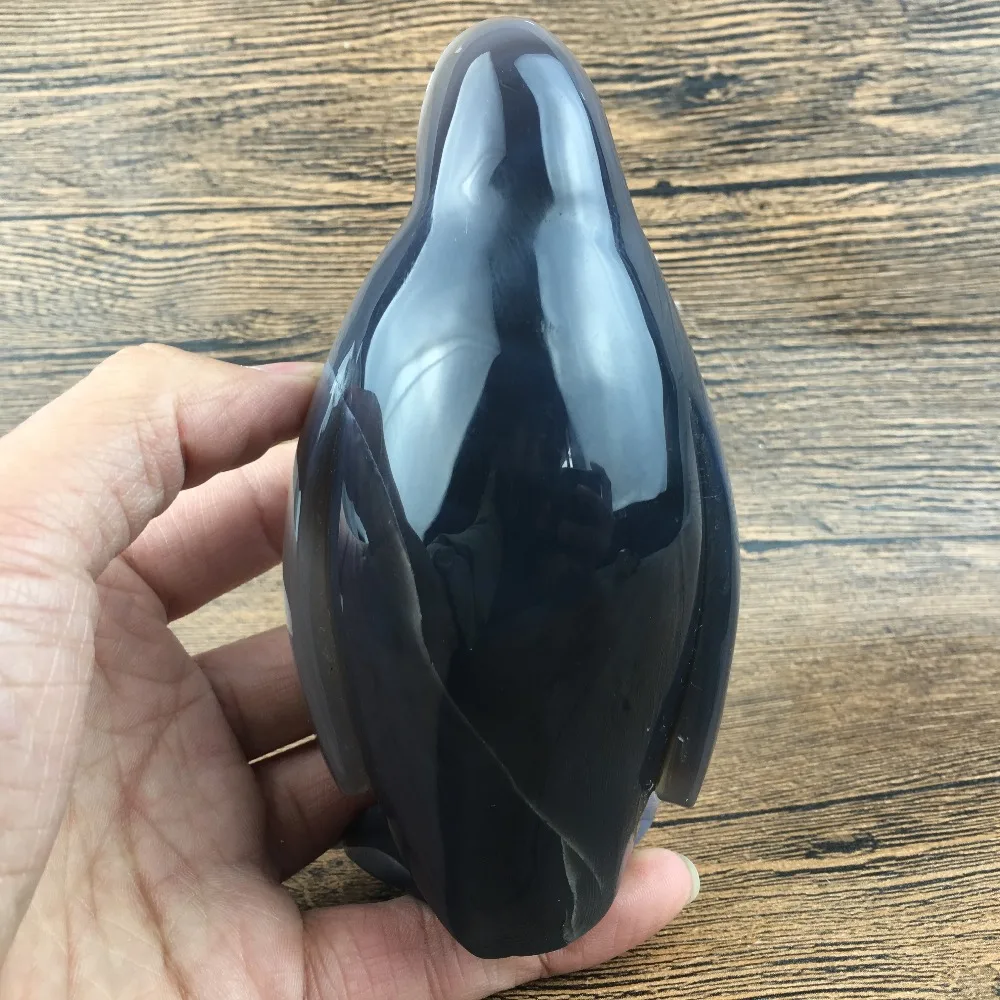 1.27LB Natural Geode Agate quartz penguin skull hand Carved crystal MK03 | Дом и сад