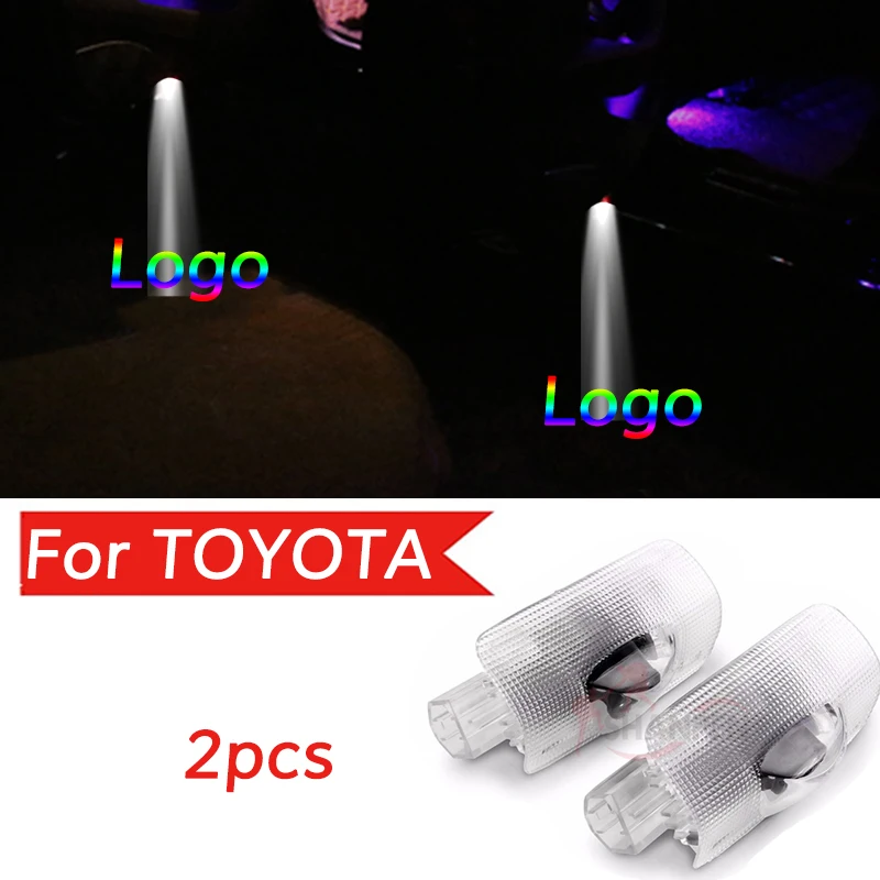 2X светодиодная подсветка двери автомобиля с логотипом для Toyota Crown Reiz Camry Corolla Verso EZ