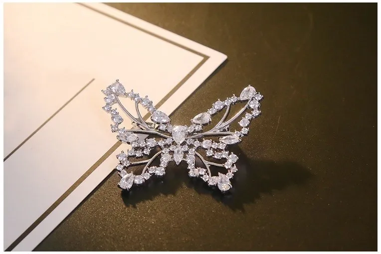 Европейская Изысканная модная брошь в виде бабочки от Swarovski яркая | Украшения и