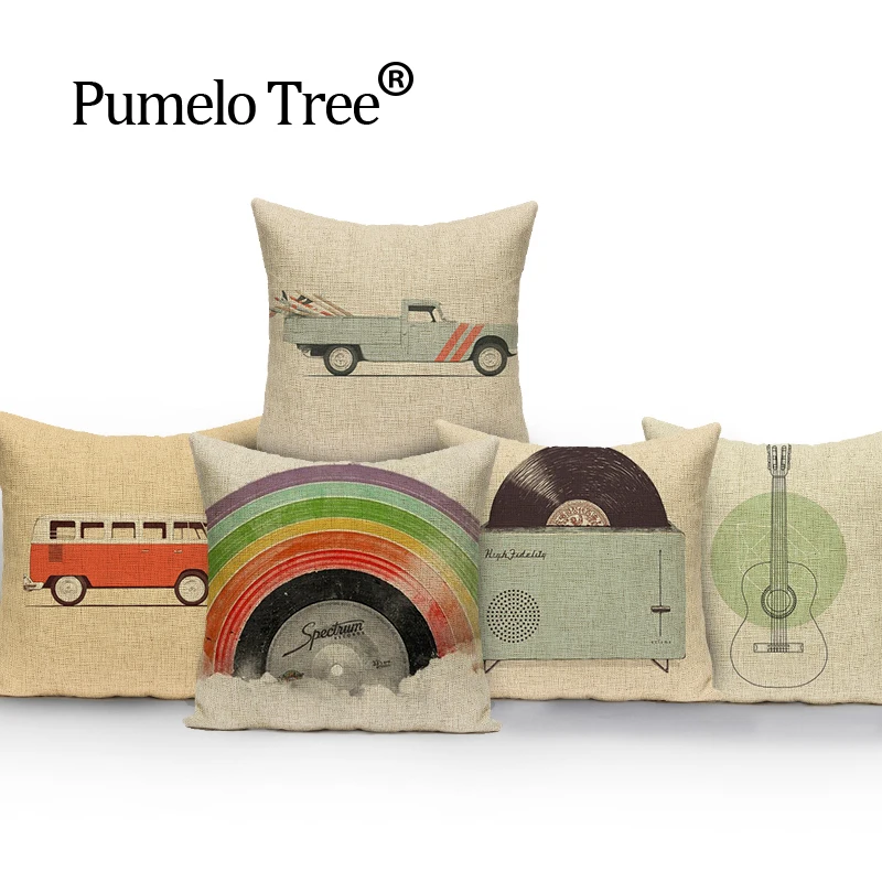 Искусственная радуга чехол для подушки простые автобуса домашний декор