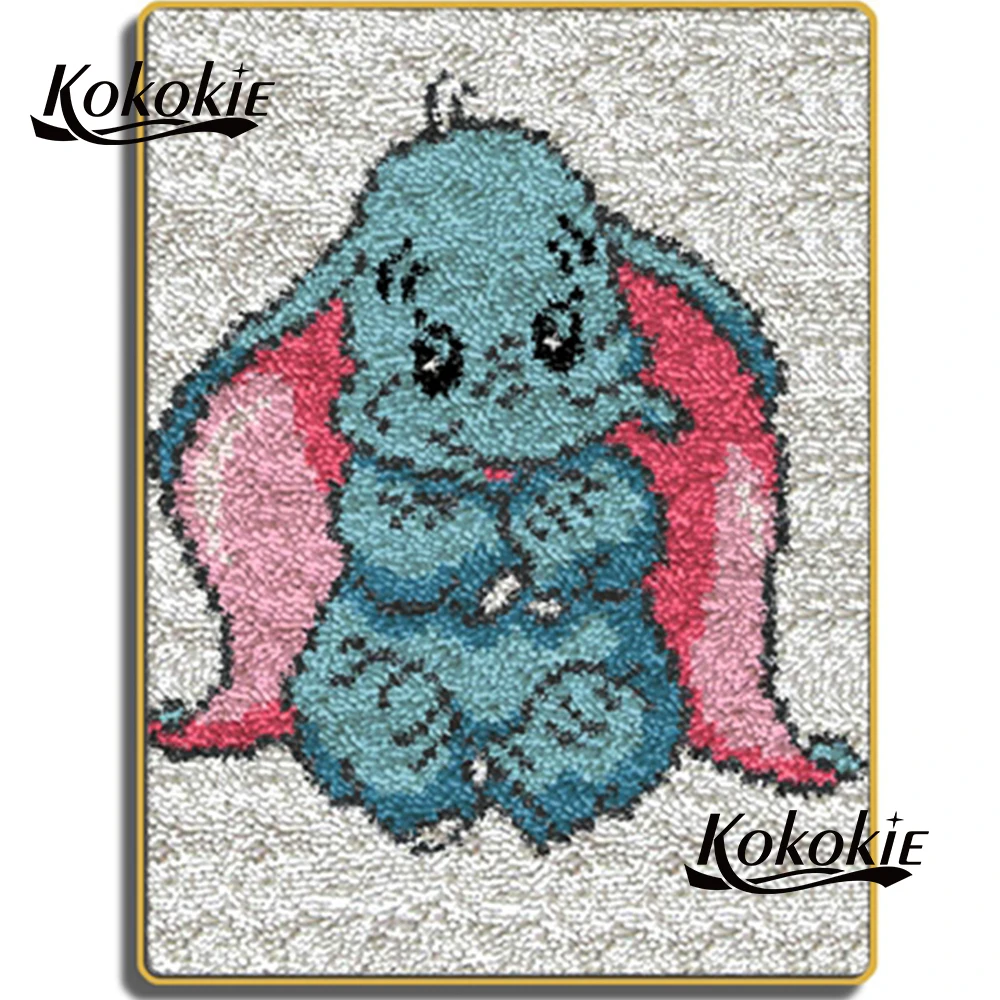 

Latch hook diy rug canvas printing elephant cushion embroidery crochet tapis diy carpet foamiran for needlework accessories