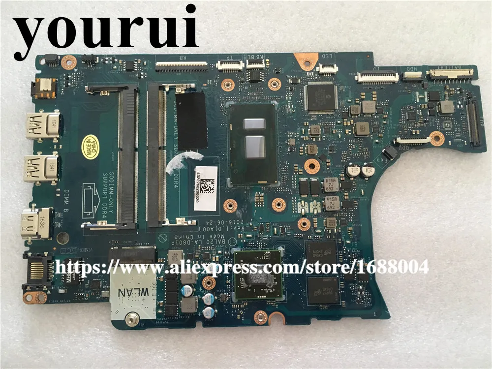 FOR DELL 5567 5767 Laptop motherboard CN-0KFWK9 0KFWK9 KFWK9 With SR2ZV i7-7500U 2.7Ghz BAL20 LA-D801P DDR4 100% Tested | Компьютеры и