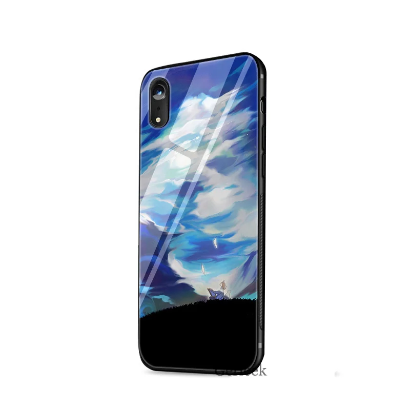 Стеклянный чехол для телефона с изображением заката неба iPhone 5 5S SE 6 6s 7 8 Plus X XS XR