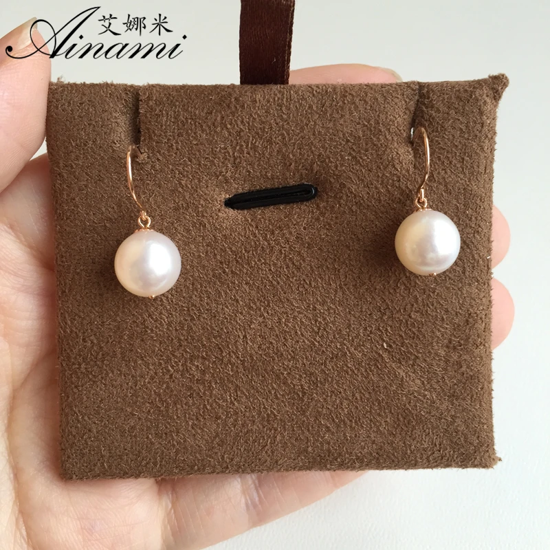 [Ainami] серьги в сдержанном стиле из проволоки 9 5 ММ akoya Pearl & 18 k розового золота
