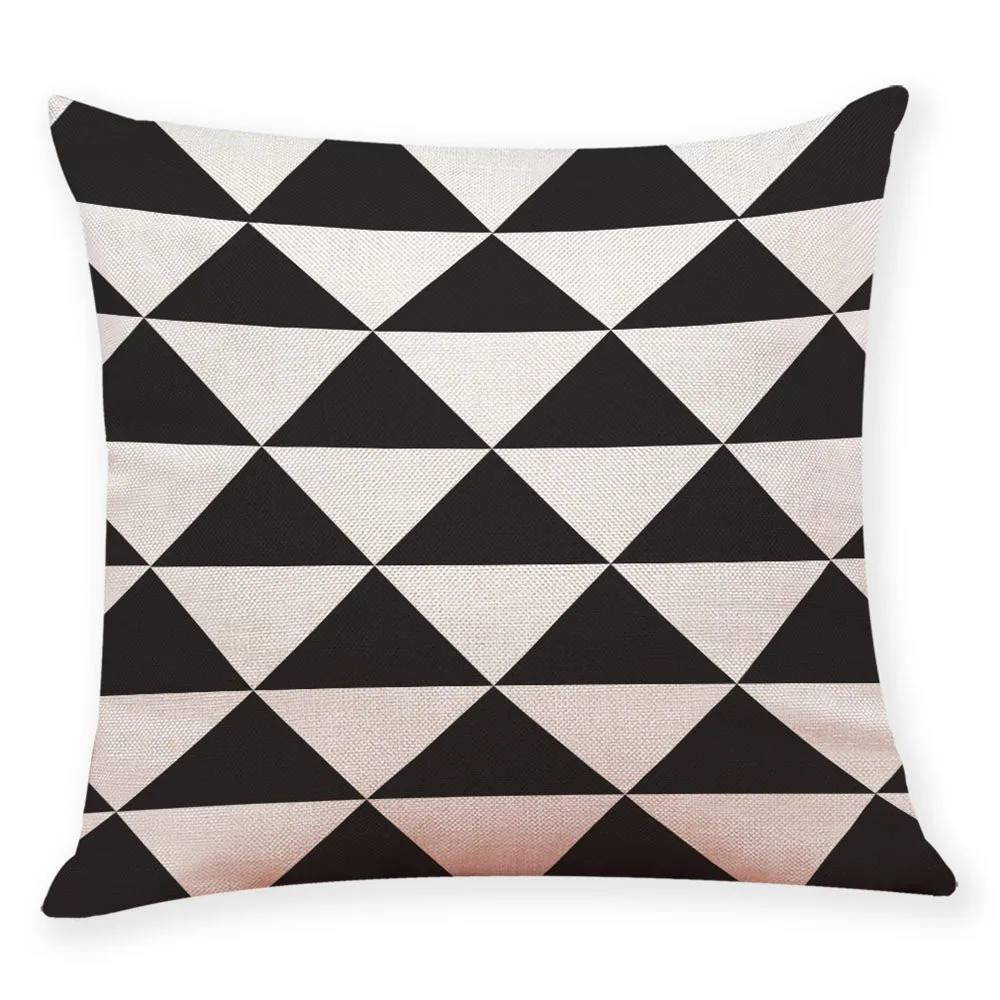 E Домашний декор Чехлы черно-белого цвета в виде геометрических фигур пледы наволочки, покрытия для подушек Чехлы coussin decoratif принципиаль - Цвет: E