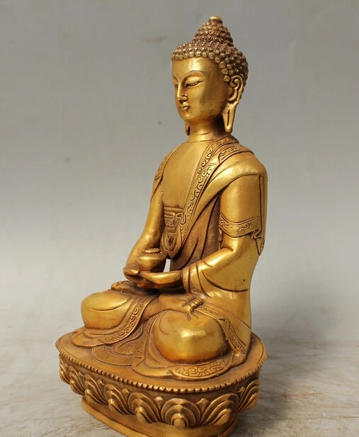 Бесплатная доставка завода 9 &quotТибет буддизм медь Gild Шакьямуни Будда Амитабха