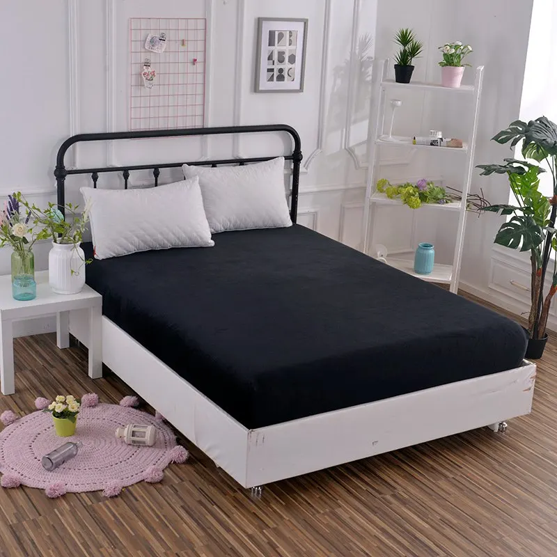 Style8 4 размера, Вельветовая простыня с кристаллами, 25 см, для матрасов до 25 см толщиной, эластичная лента, одноцветные, двойные постельные принадлежности для детей/взрослых, синие постельное белье - Цвет: Style8
