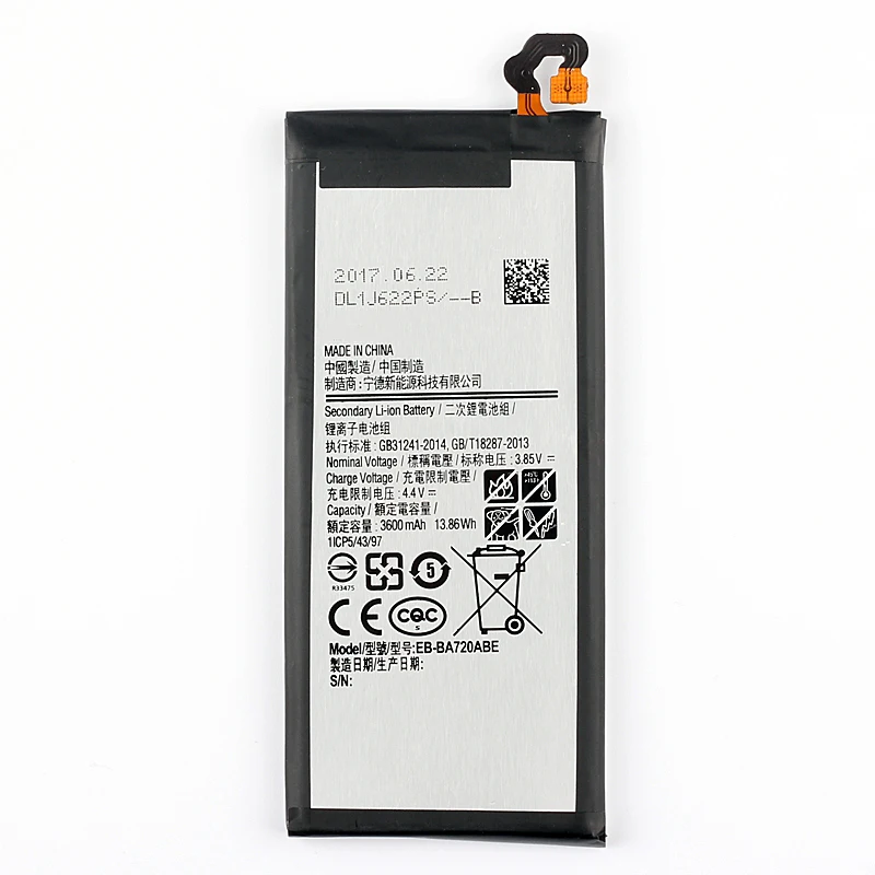 EB-BA720ABE Сменный аккумулятор для Galaxy A7 версия SM-A720 A720 настоящий аккумулятор для телефона 3600 мАч